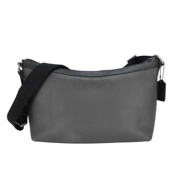 Coach shoulder bag F71431 leather dark gray black men's COACH